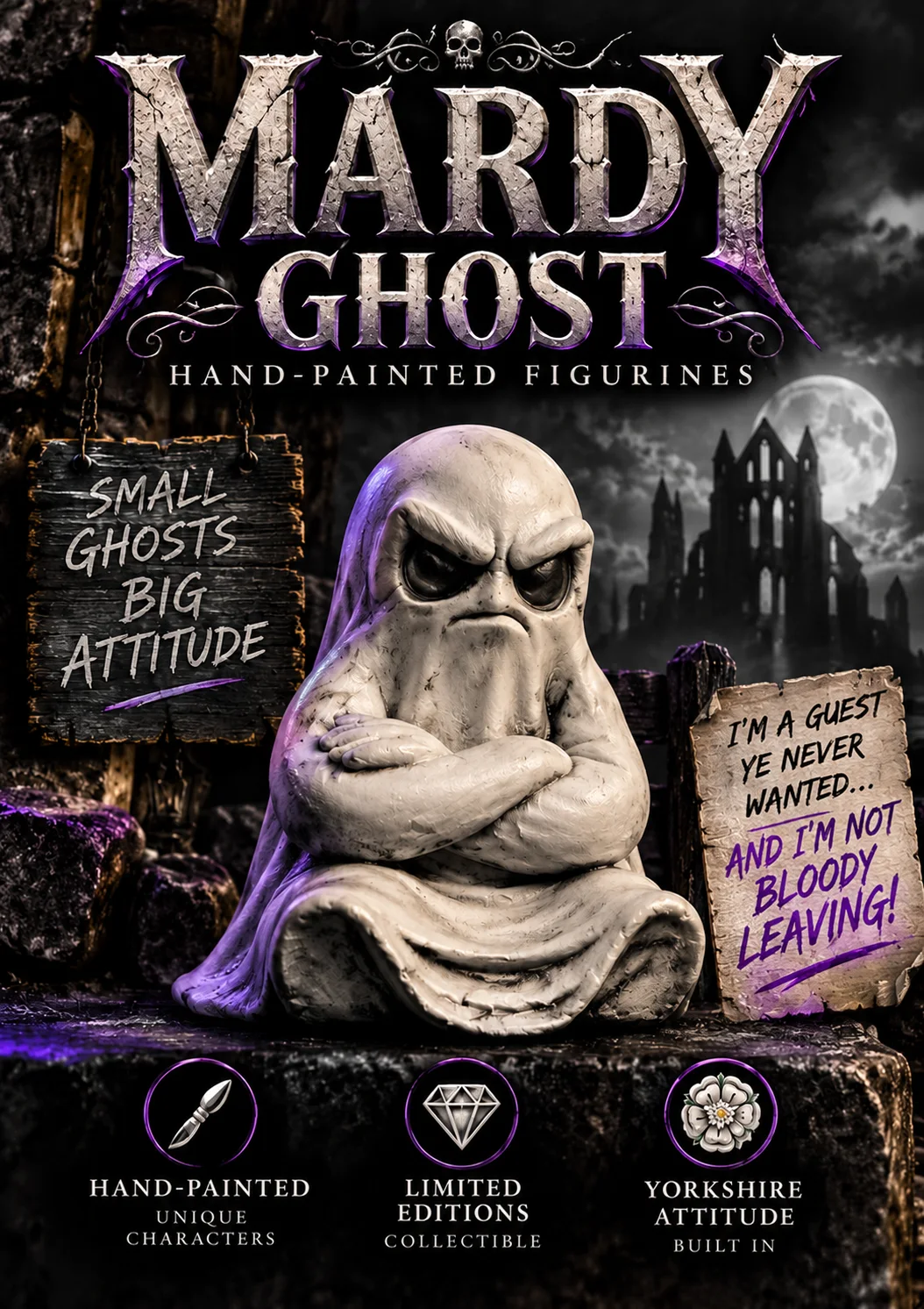 Illustrated Mardy Ghost gothic promotional artwork